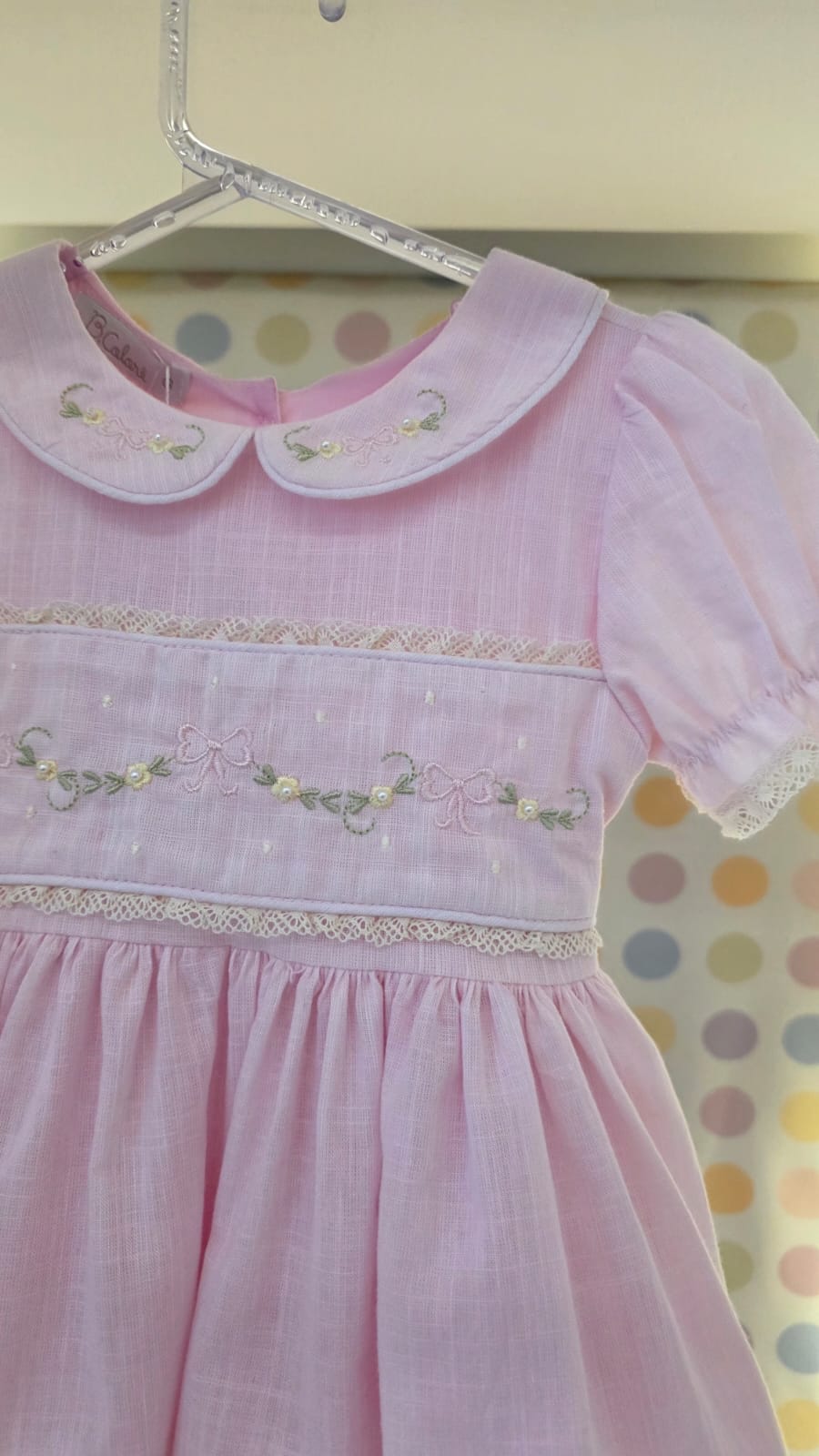 Vestido Bebê Rosa Bordado Buá