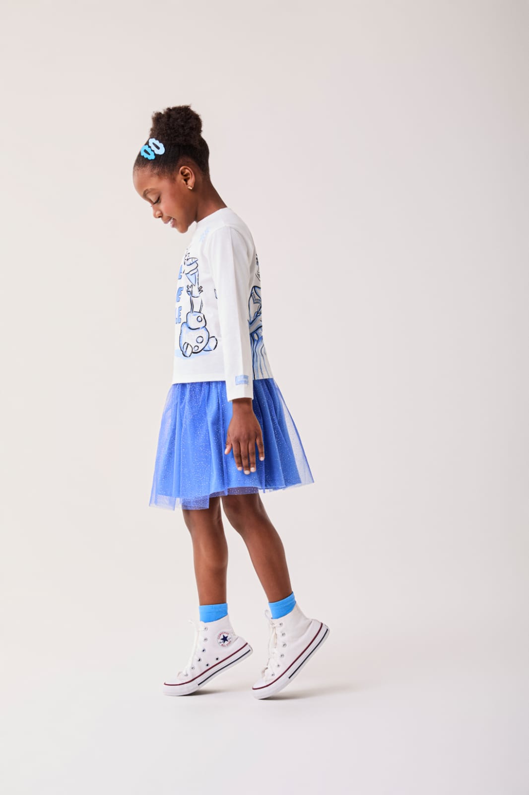 Conjunto Infantil Frozen Saia Tule Buá