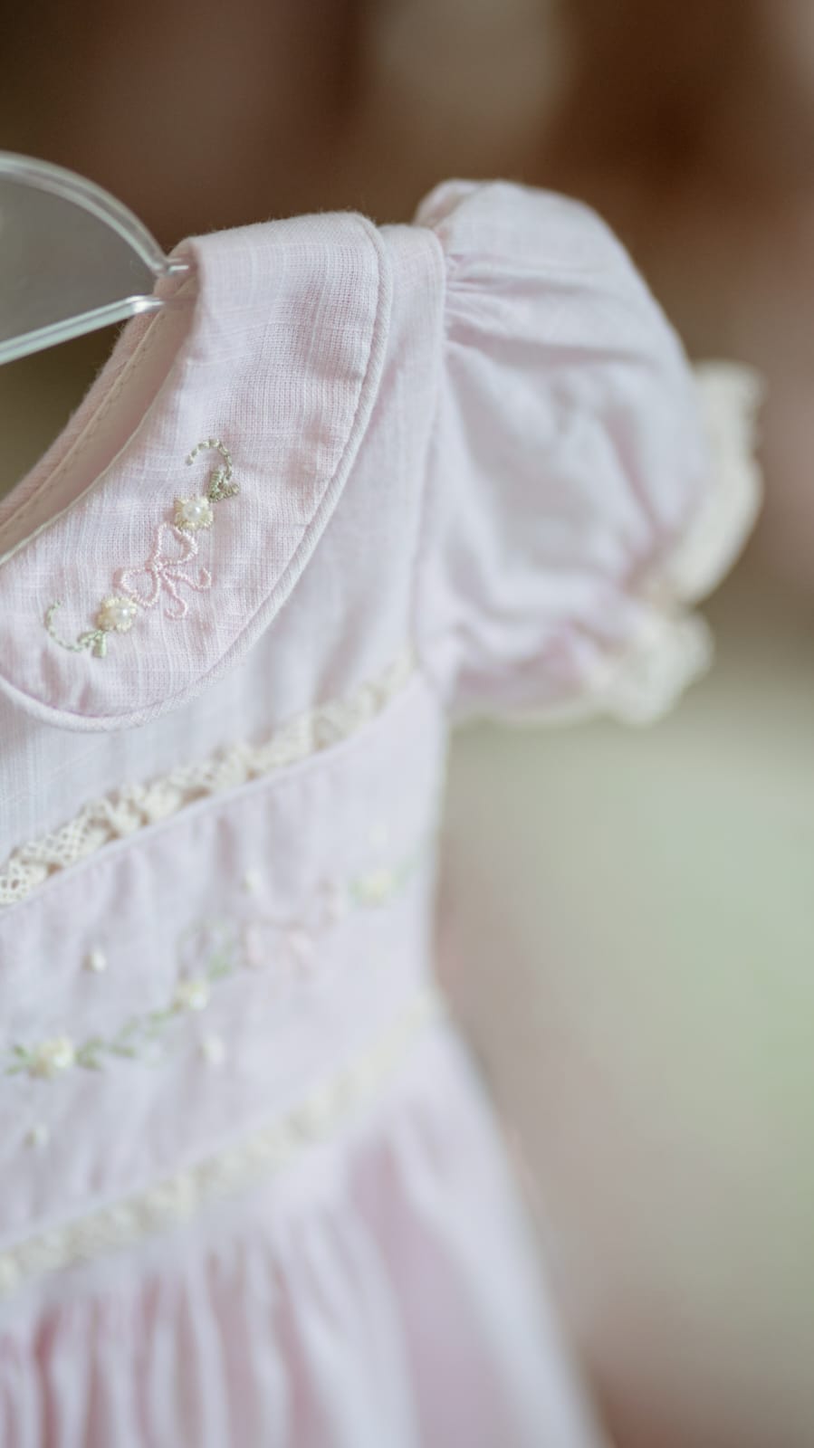 Vestido Bebê Rosa Bordado Buá