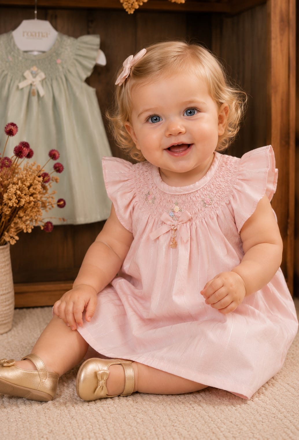 Vestido Bebê Casinha de Abelha Rosa Buá