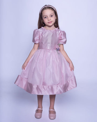 Vestido Infantil Festa Rosa Buá