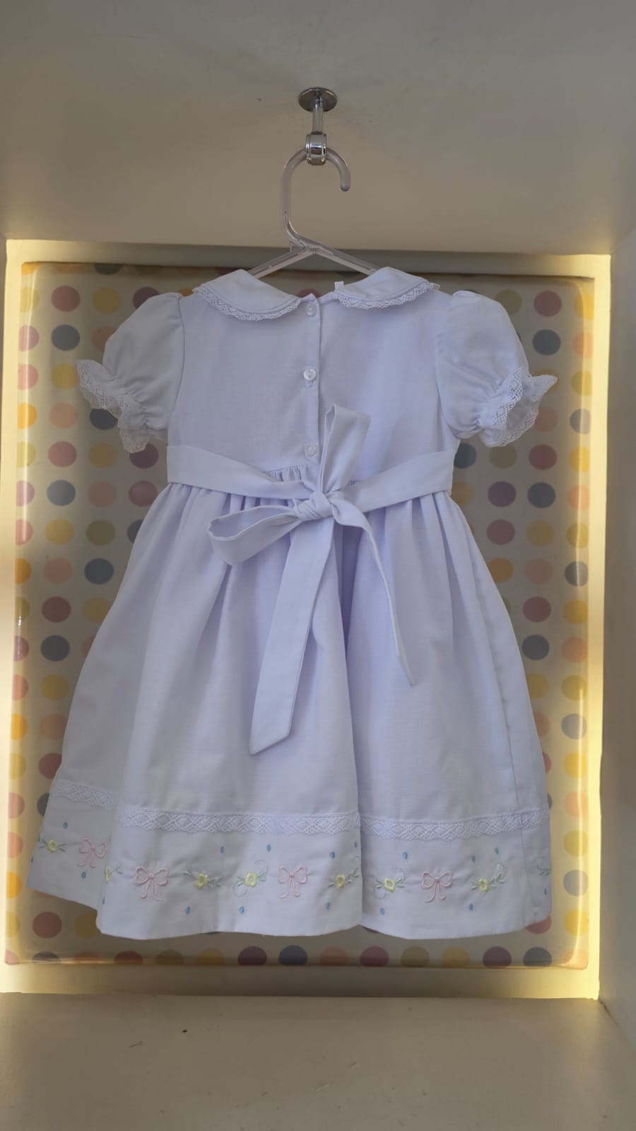 Vestido Bebê Branco Bordado Buá