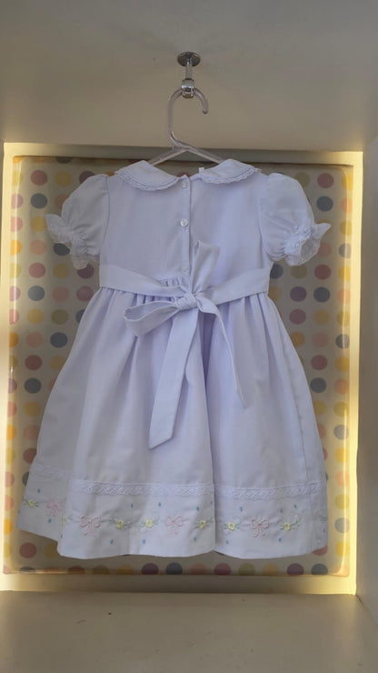 Vestido Bebê Branco Bordado Buá