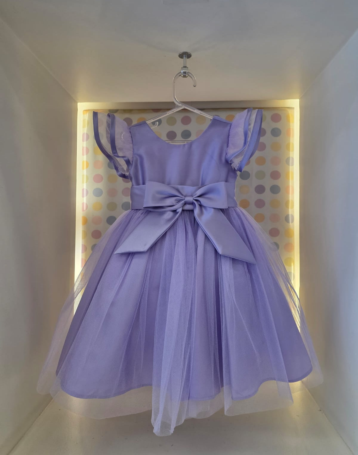 Vestido Infantil Festa Lilás Laço Buá