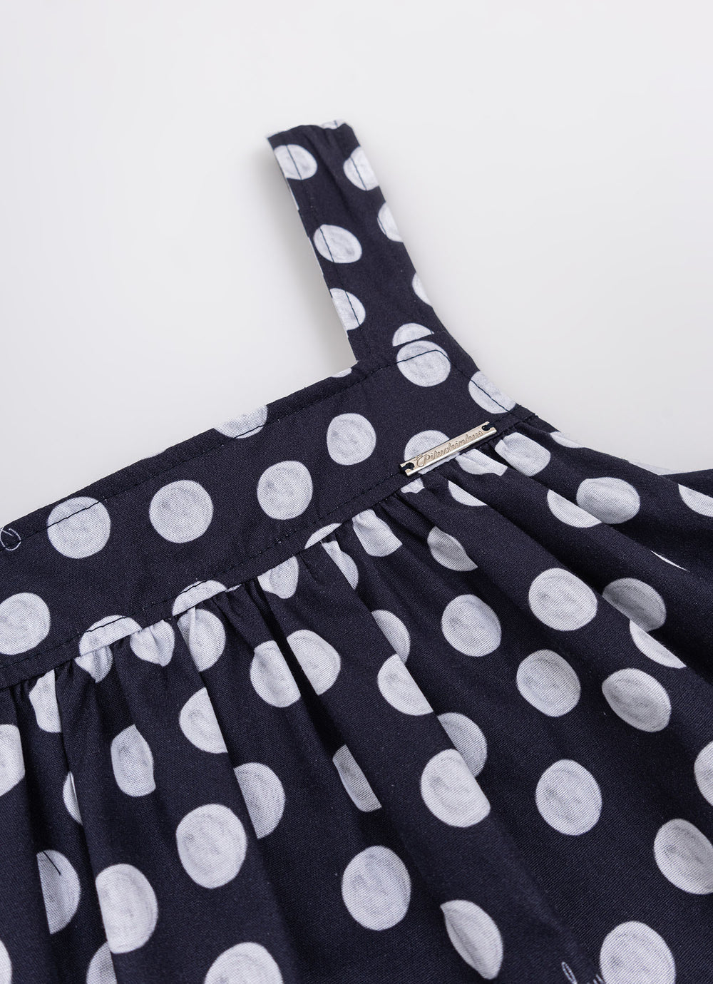 Vestido Infantil Algodão Estampado Poá Pituchinhus