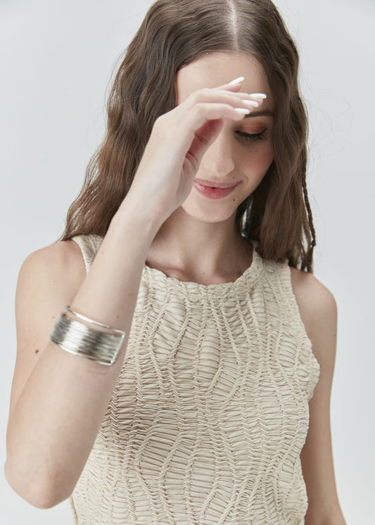 Cropped Malha Bege Two In