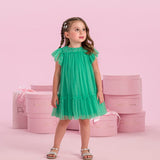 Vestido Infantil Tule Verde Petit Cherie