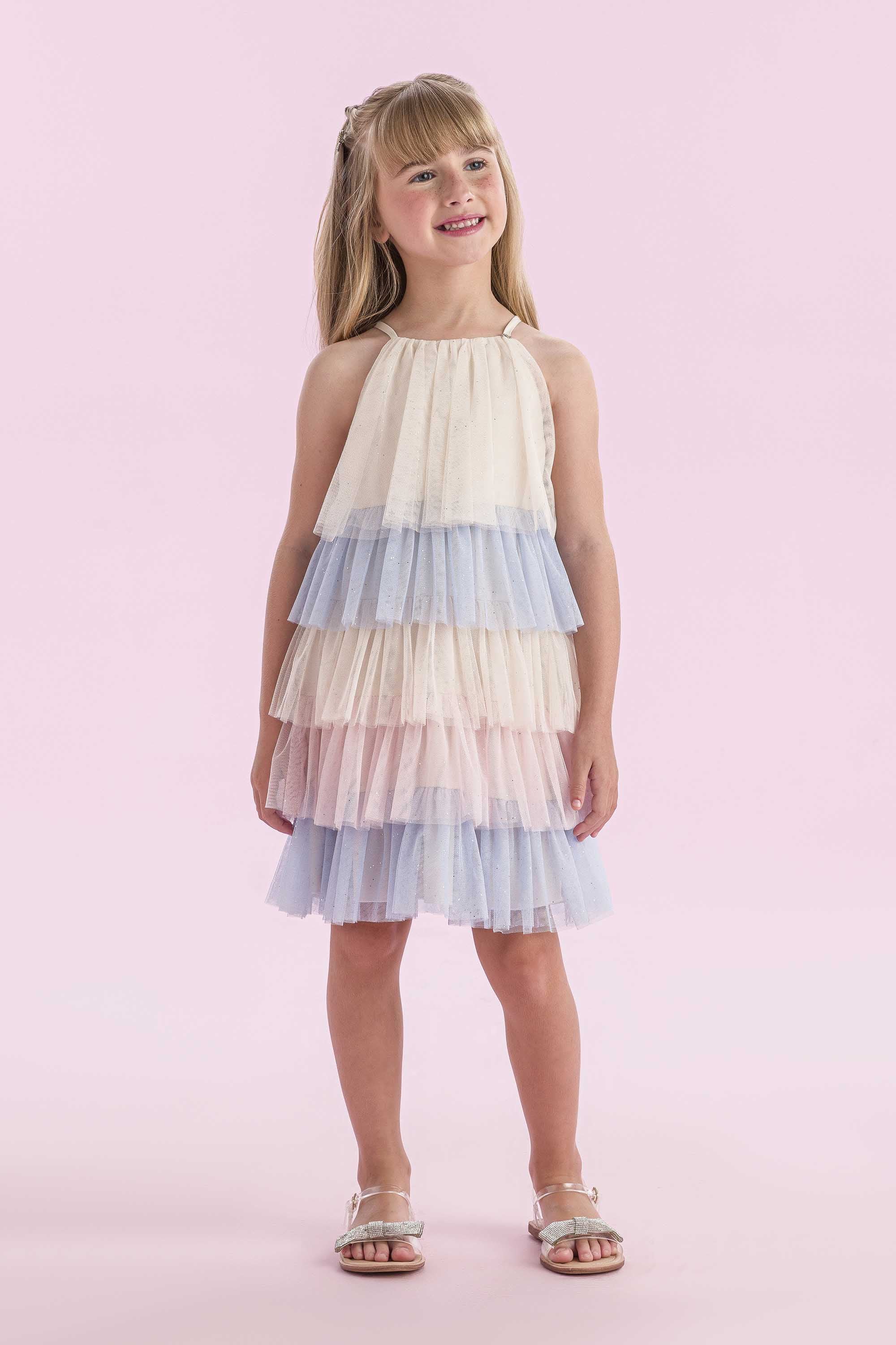 Vestido Babados Color Petit Cherie
