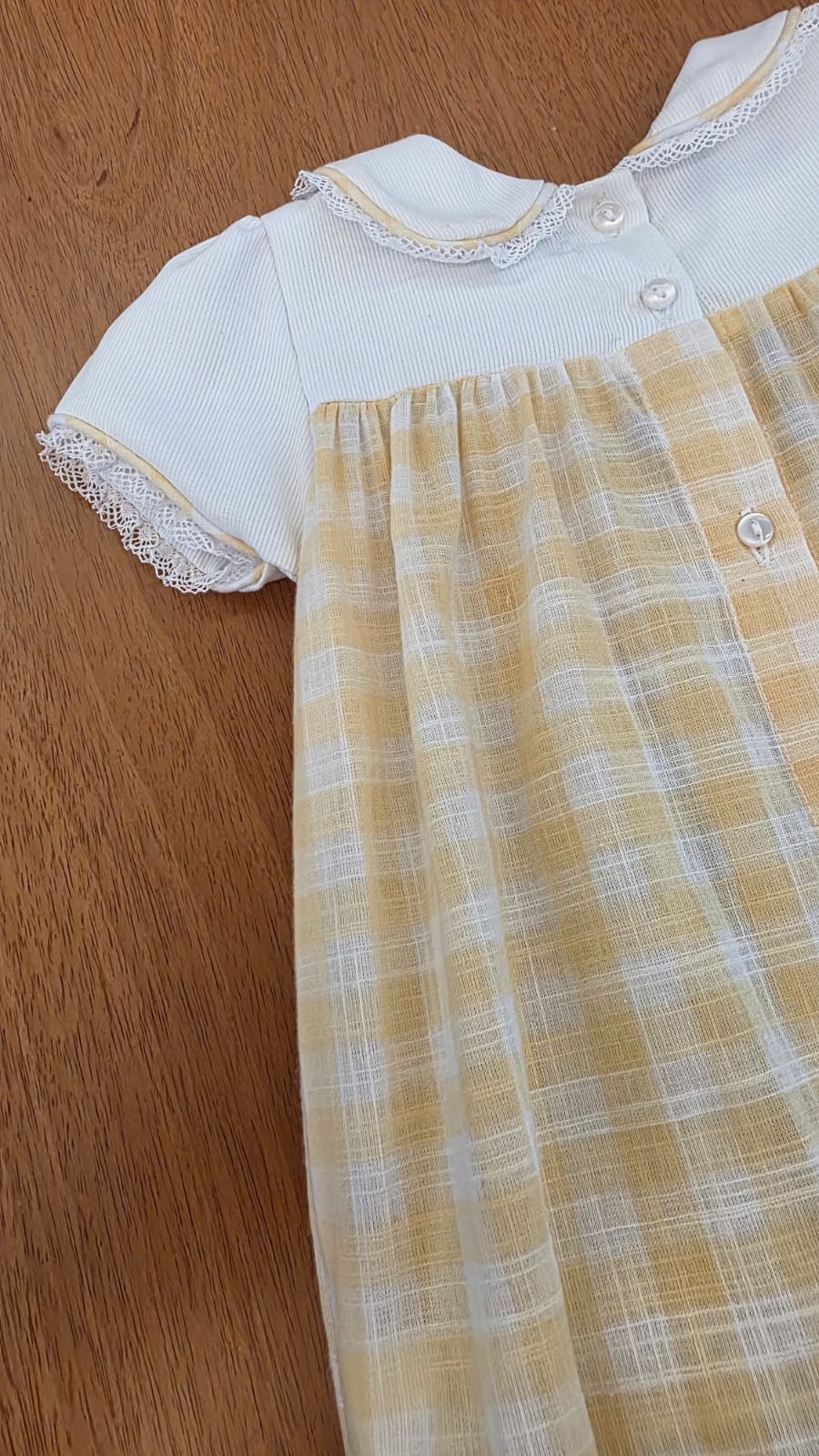 Homper Bebê Xadrez Amarelo Buá