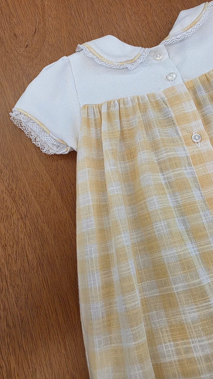 Homper Bebê Xadrez Amarelo Buá