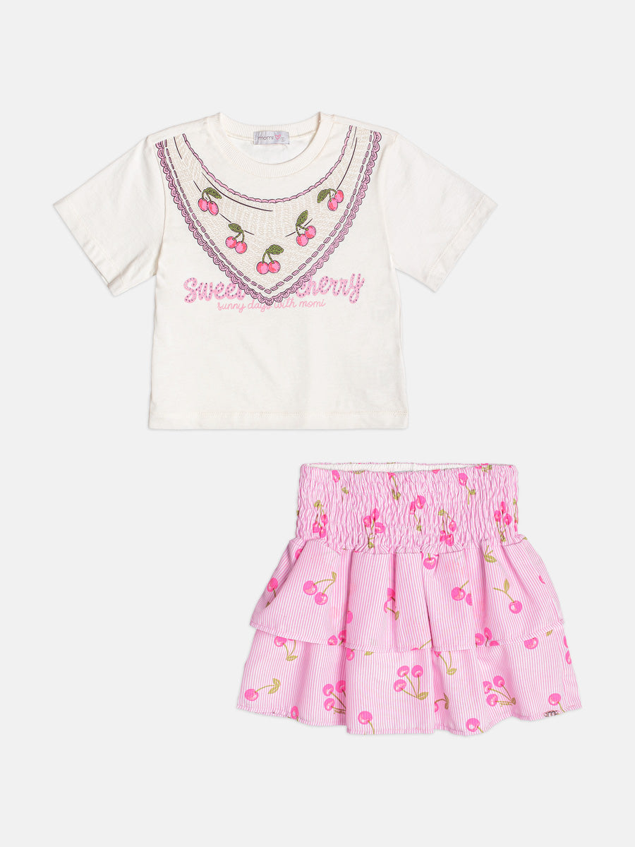 Conjunto Infantil Menina Rosa Cereja Momi