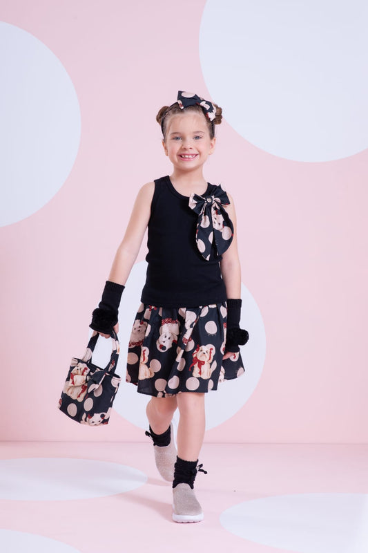 Conjunto Infantil Preto Cachorros Pituchinhus