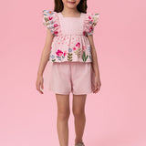 Conjunto Infantil Manga Flores Mon Sucré
