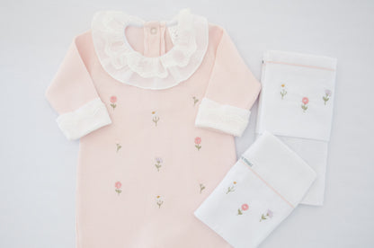 Macacão Bebê Jardim Sonhos Rosa Buá