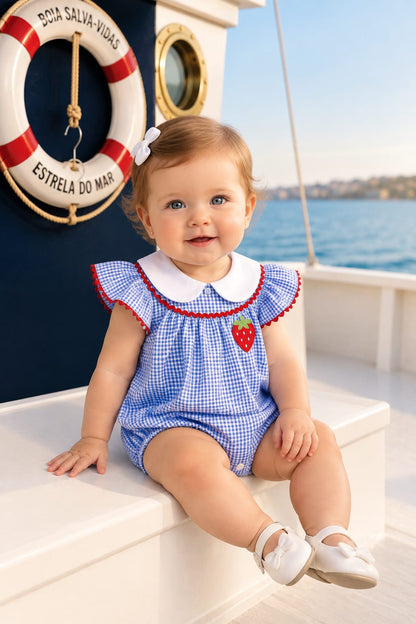 Homper Bebê Xadrez Azul Buá