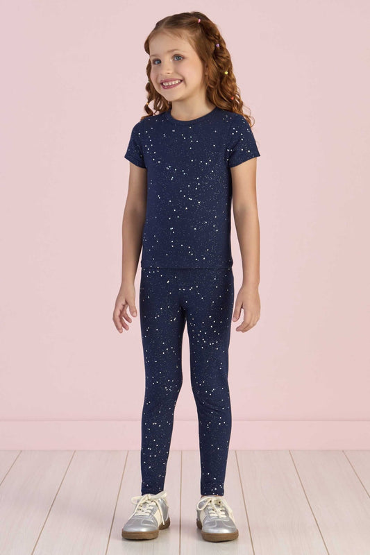 Legging Glitter Marinho Mon Sucré
