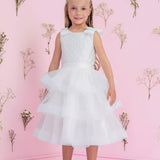 Vestido Infantil Branco Babados Petit Cherie