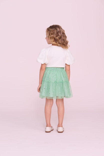Conjunto Infantil Saia Tule Buá