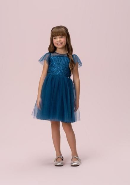 Vestido Infantil Azul Escuro Petit Cherie