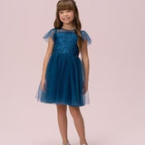 Vestido Infantil Azul Escuro Petit Cherie