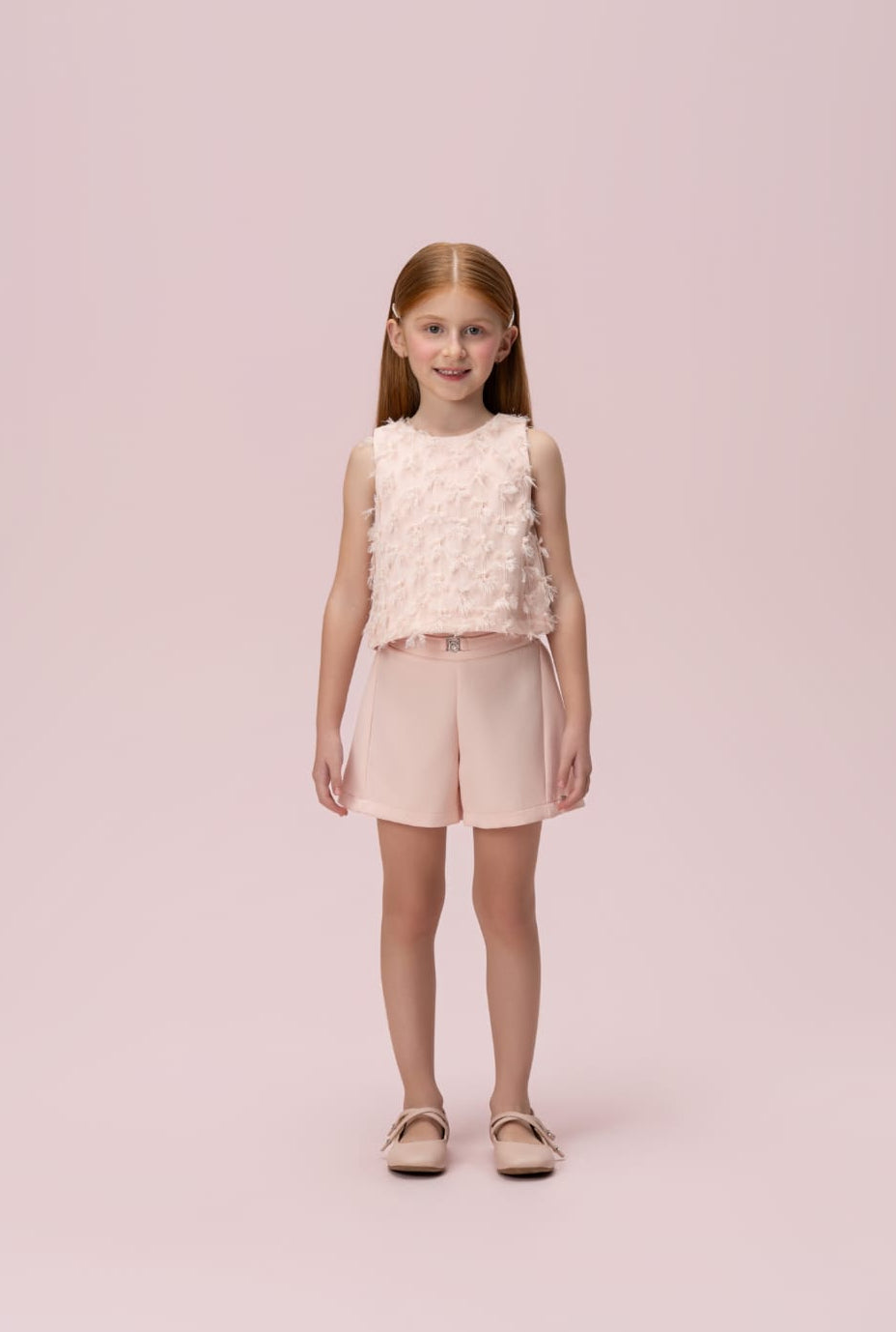 Conjunto Infantil Texturizado Rosa Petit Cherie