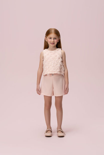 Conjunto Infantil Texturizado Rosa Petit Cherie
