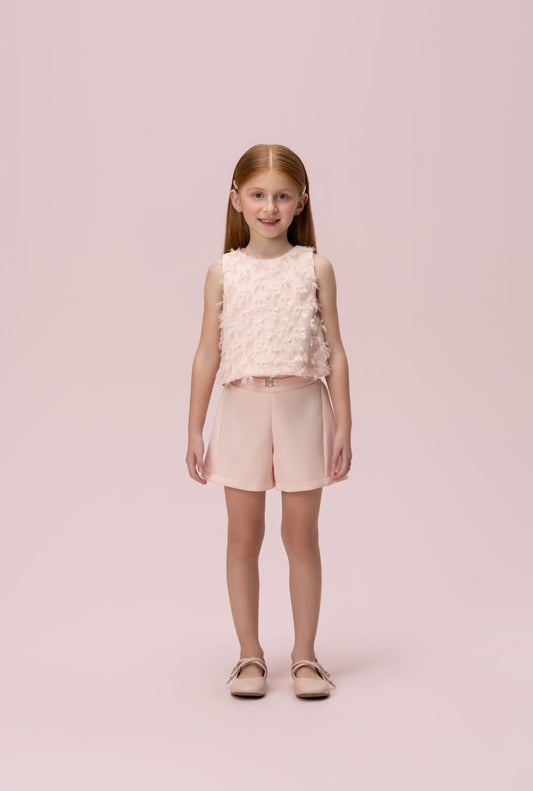 Conjunto Infantil Texturizado Rosa Petit Cherie