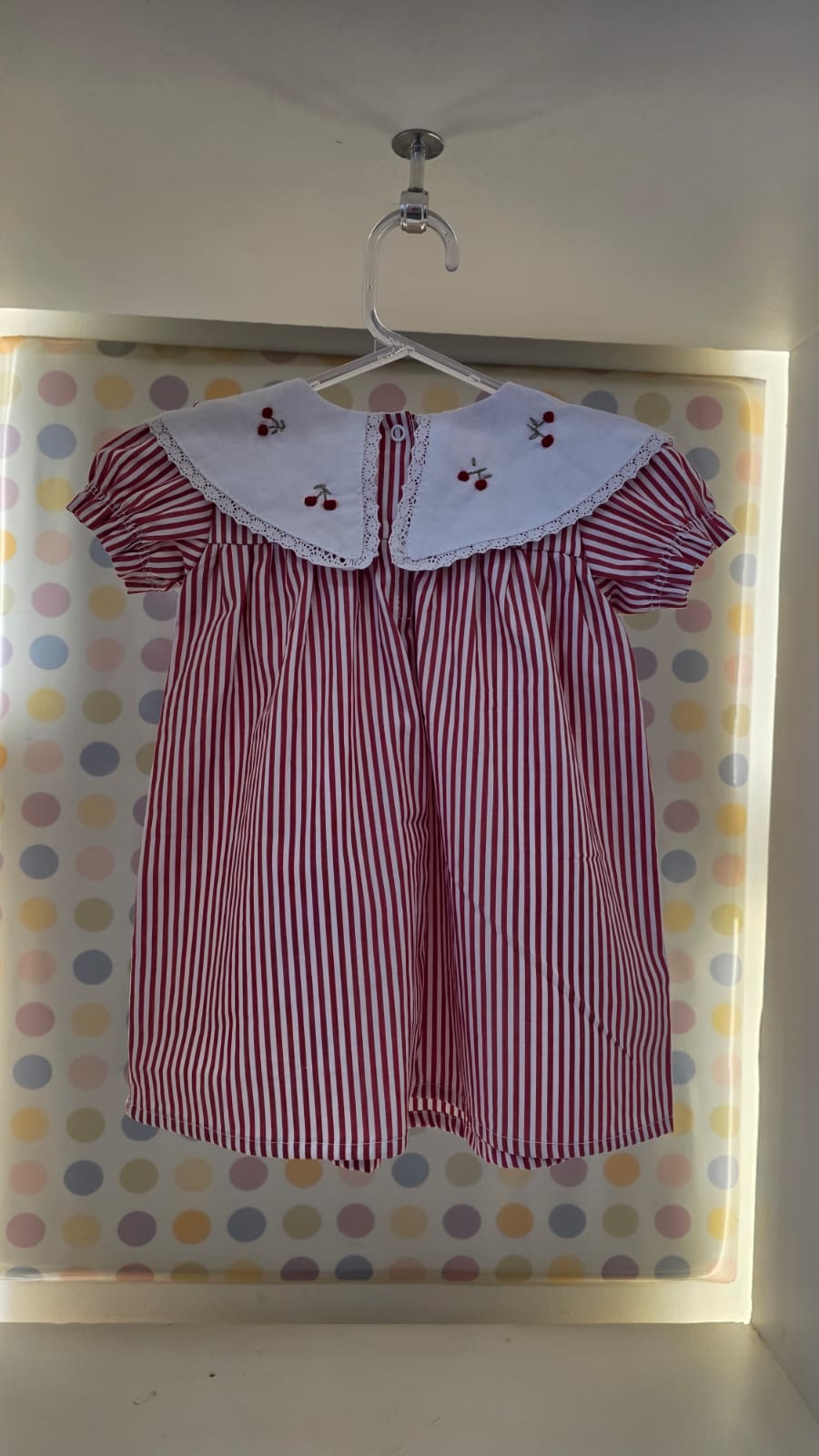 Vestido Bebê Listrado Cerejinha Buá