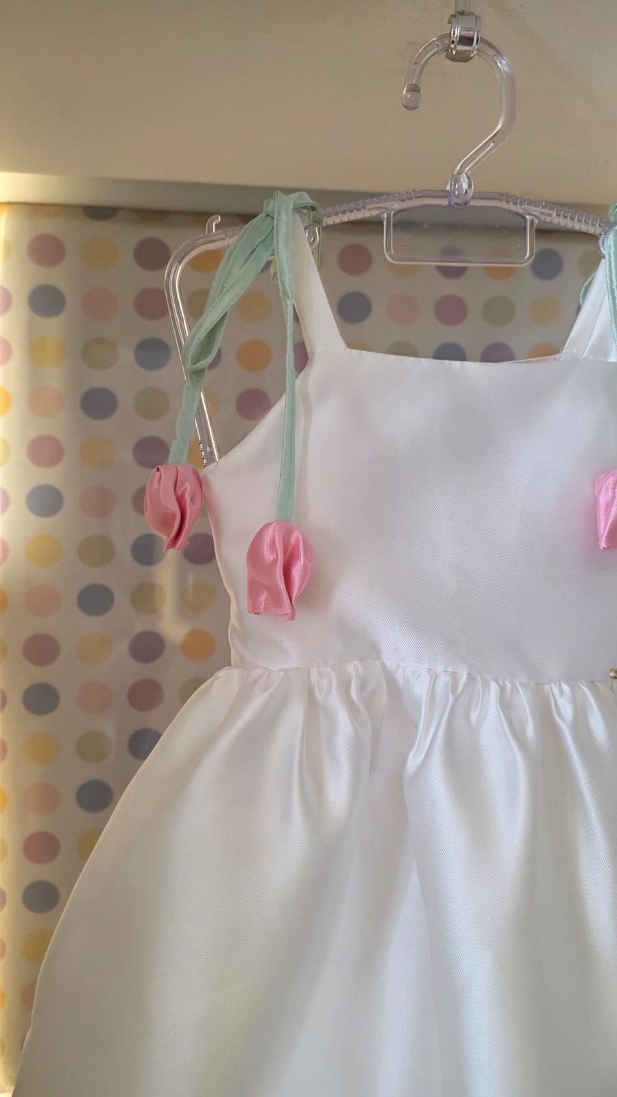 Vestido Infantil Branco Tulipas Buá