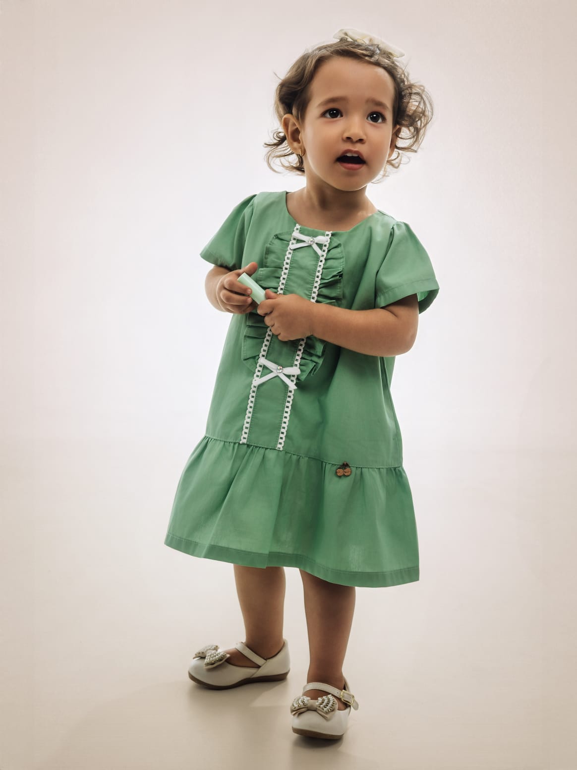 Vestido Bebê Verde Pistache Buá