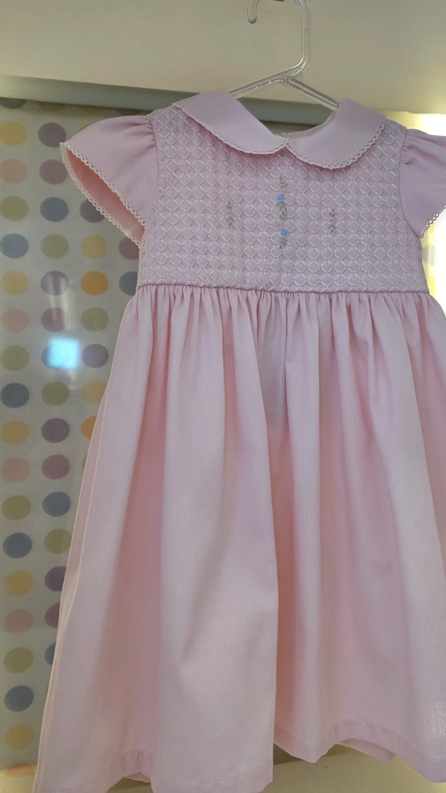 Vestido Bebê Rosa Flor Rococó Buá