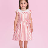 Vestido Infantil Vermelho Listrado Petit Cherie