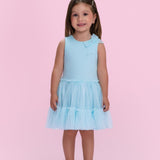 Vestido Infantil Azul Tule Petit Cherie