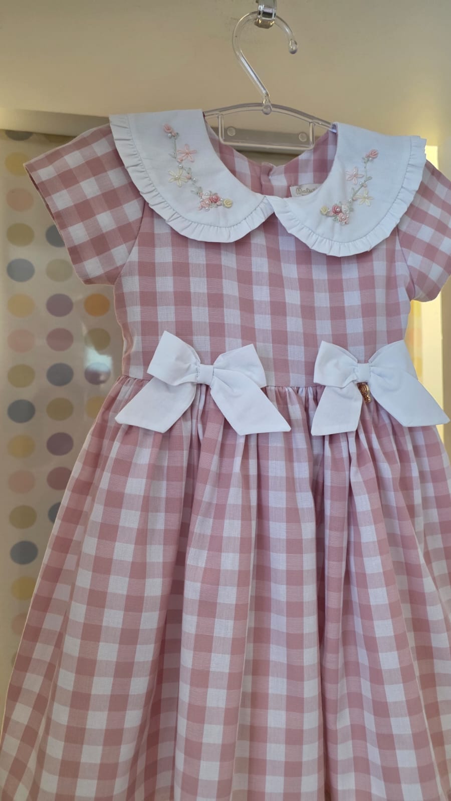 Vestido Bebê Xadrez Rosa Buá