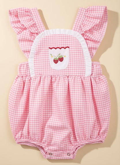 Romper Bebê Rosa Morango Buá