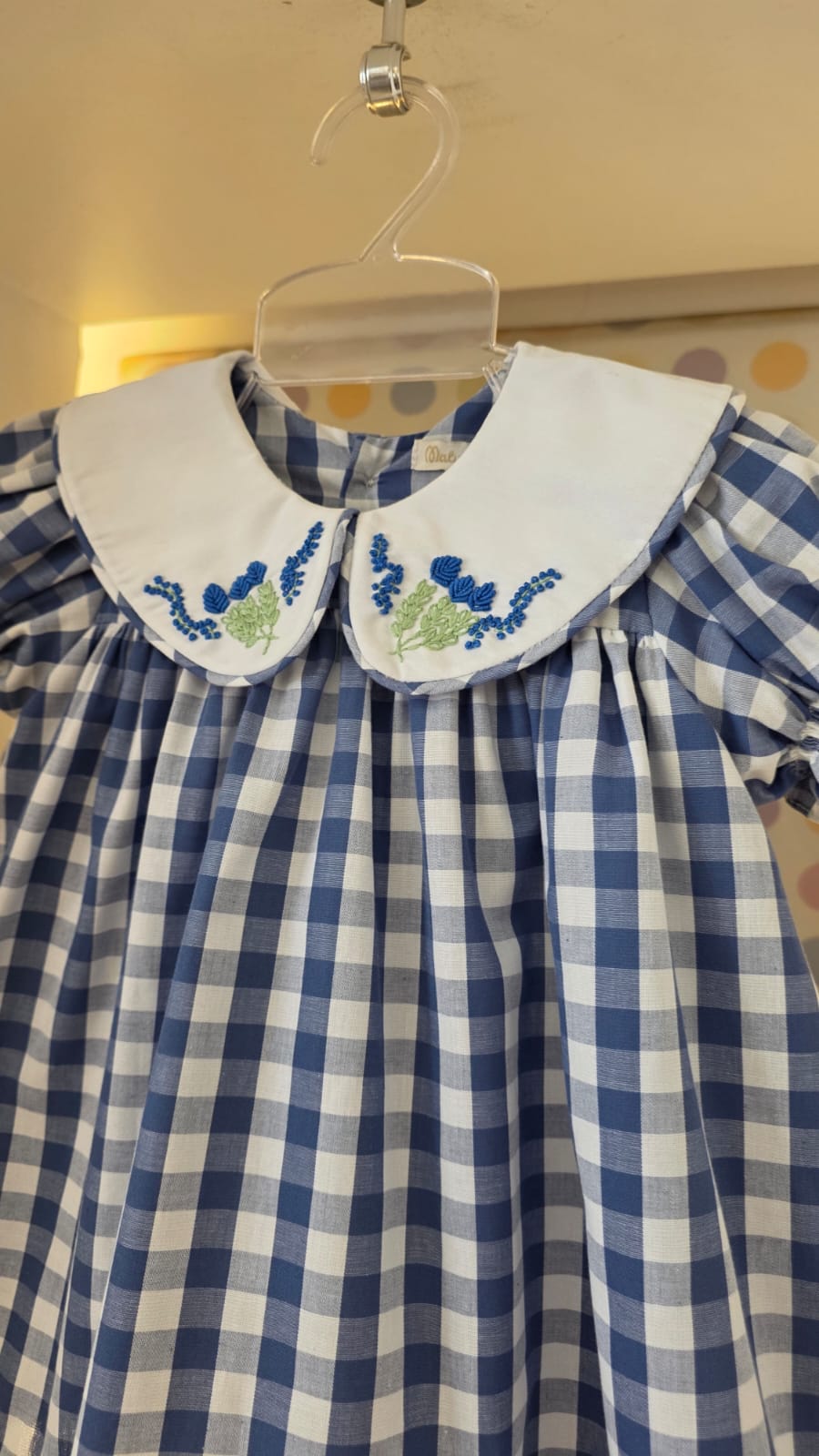 Vestido Bebê Xadrez Azul Buá