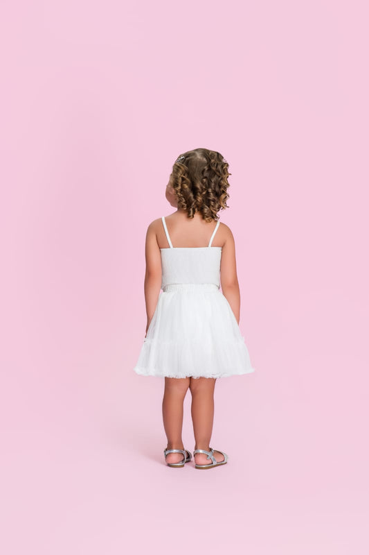 Conjunto Infantil Menina Off Saia Tule Petit Cherie
