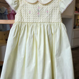 Vestido Bebê Amarelo Flor Rococó Buá