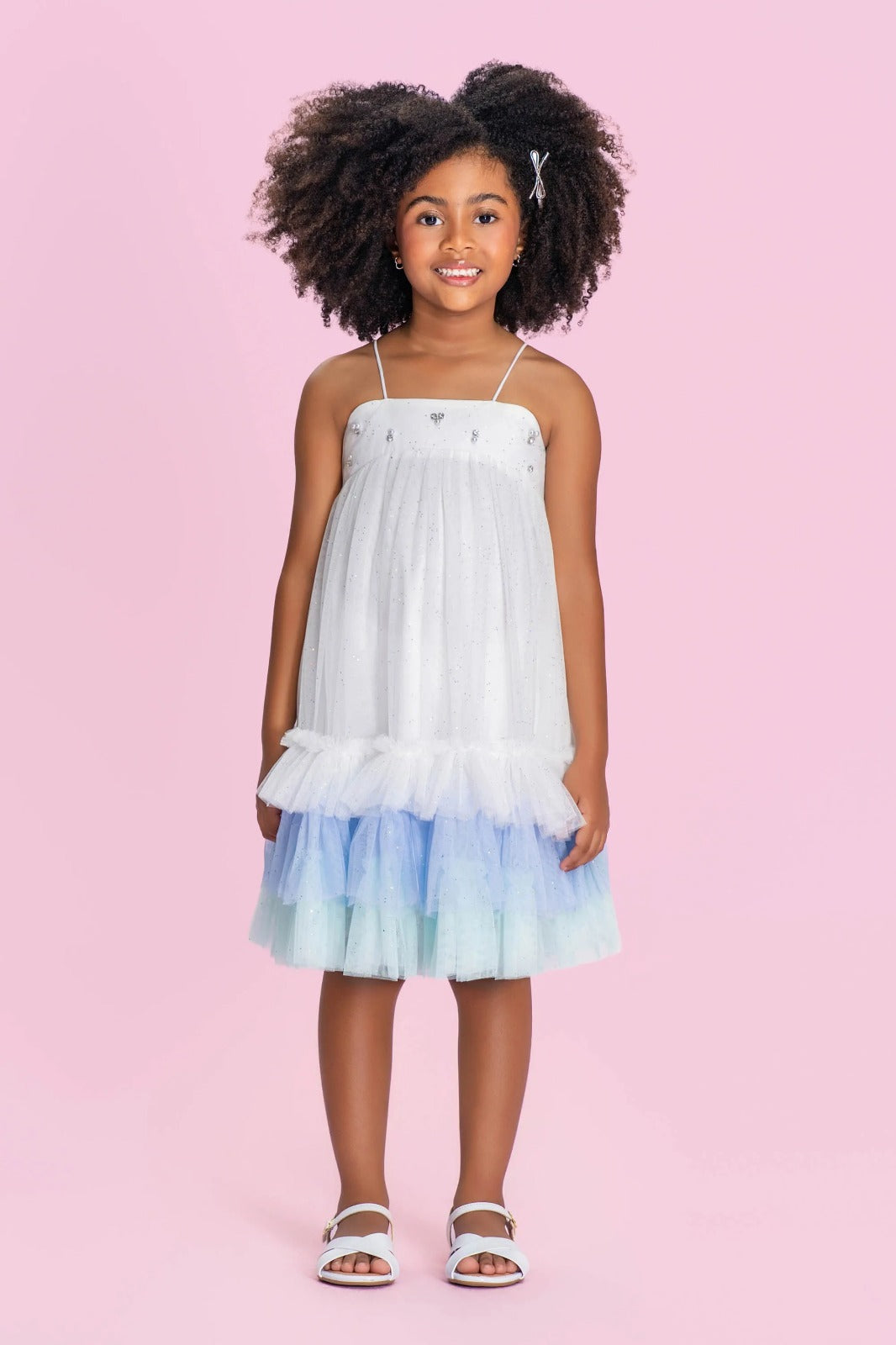 Vestido Infantil Branco Camadas Petit Cherie