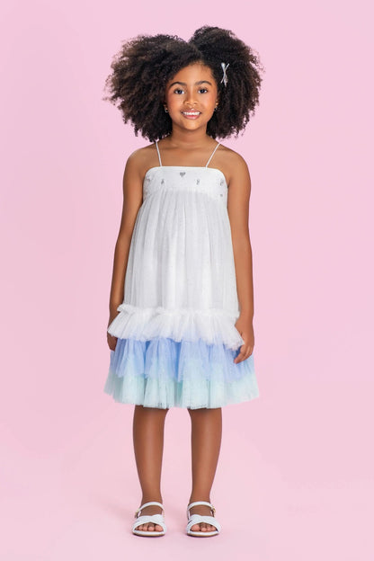 Vestido Infantil Branco Camadas Petit Cherie
