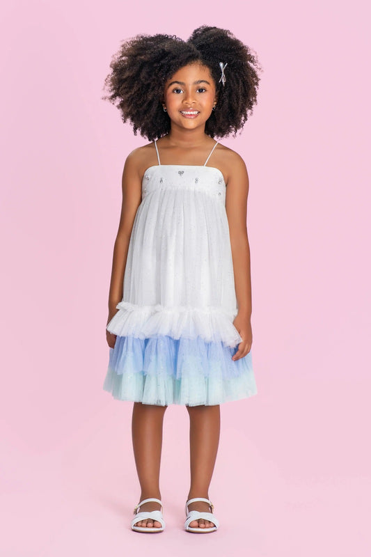 Vestido Infantil Branco Camadas Petit Cherie