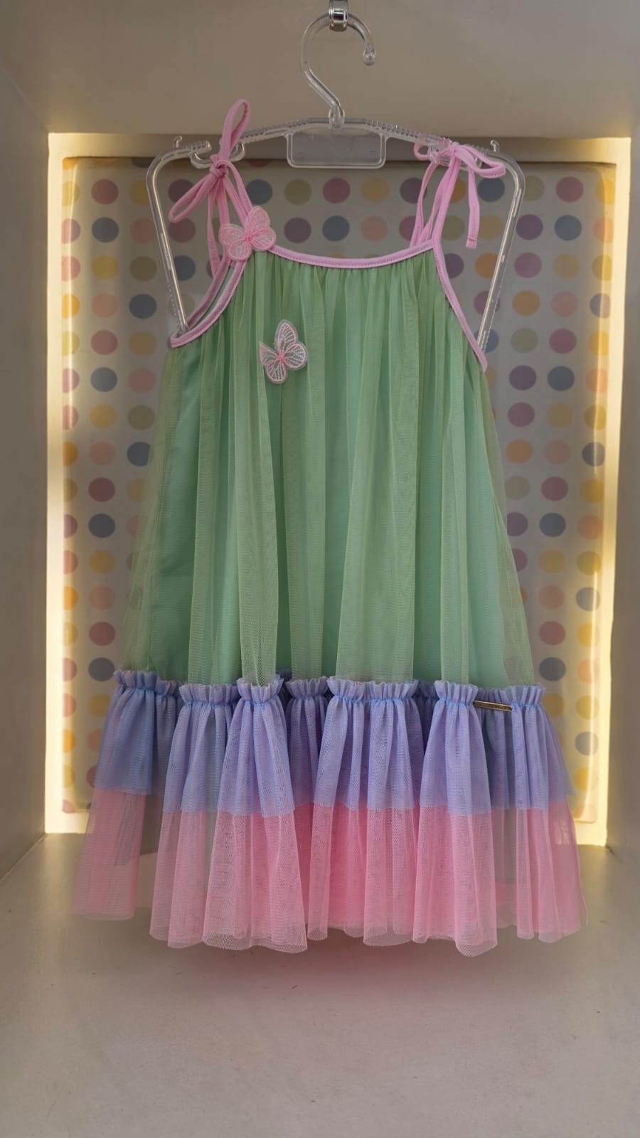 Vestido Infantil Verde Alça Buá