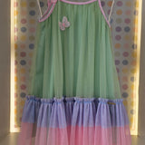 Vestido Infantil Verde Alça Buá