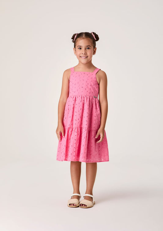 Vestido Infantil Rosa Laise Buá