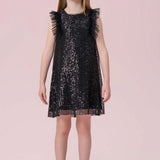 Vestido Infantil Preto de Paetê com Tule Petit Cherie