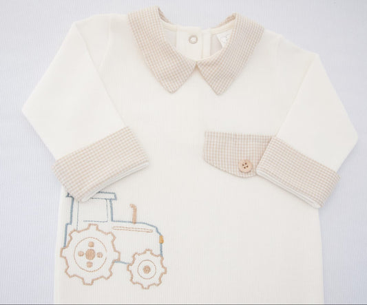 Macacão Masculino Bebê Trator Buá