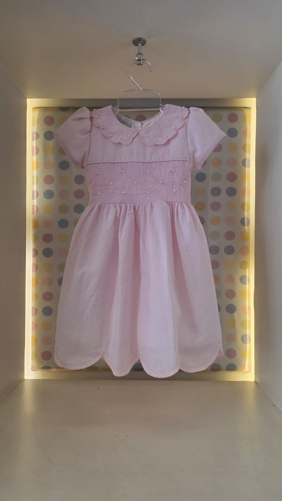 Vestido Infantil Festonê Rosa Buá