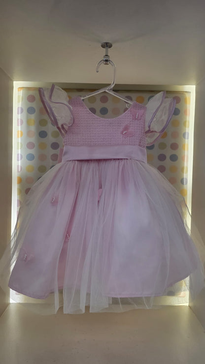 Vestido Bebê Rosa Borboleta Buá