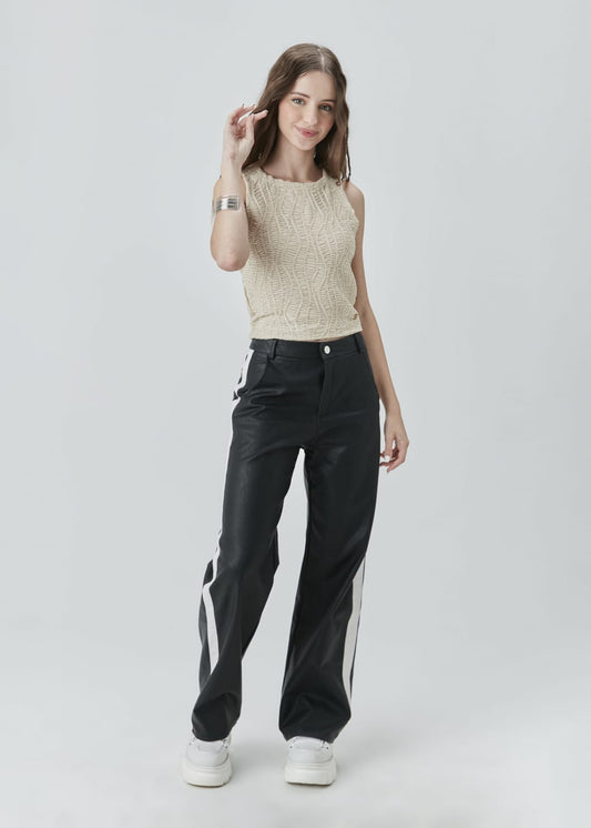 Cropped Malha Bege Two In