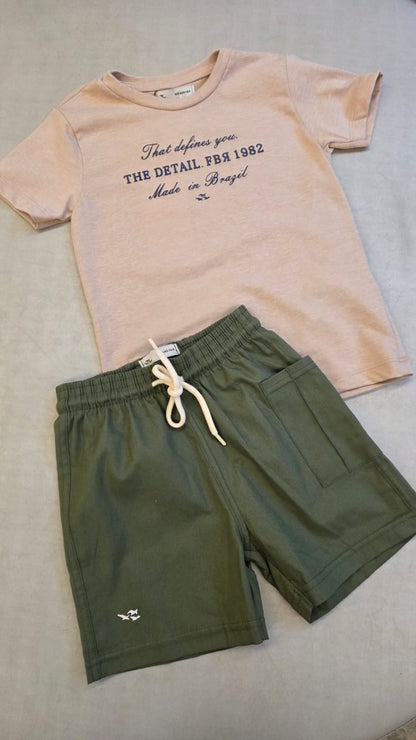 Conjunto Infantil Verde Miltar Buá